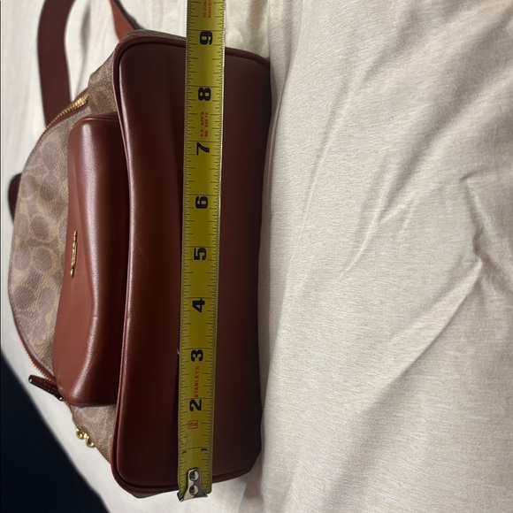 Coach Tan and Brown Signature Backpack purse - Picture 6 of 8